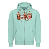Seafoam baseball coffee cups Zipper Hoodie - Zillion Design Studio
