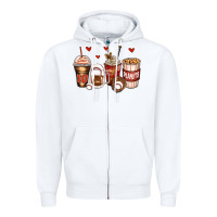 White baseball coffee cups Zipper Hoodie - Zillion Design Studio
