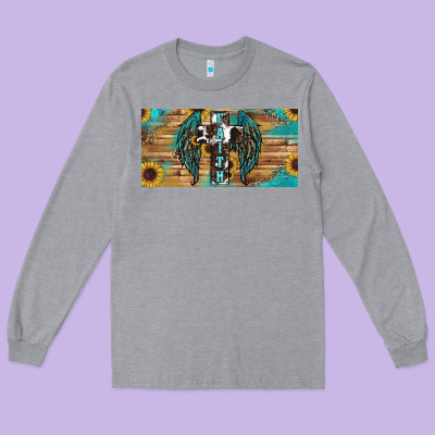 Long Sleeve Tee Wings Cross Faith