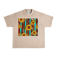 Western Sunflower Cactus Serape And Cowhide Urban Heavy Tee | Teevron