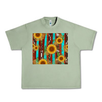 Oil Green western sunflower cactus serape and cowhide Urban Heavy Tee - Artiststas