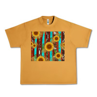 Peanut Butter western sunflower cactus serape and cowhide Urban Heavy Tee - Artiststas