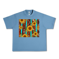Pebble Blue western sunflower cactus serape and cowhide Urban Heavy Tee - Artiststas
