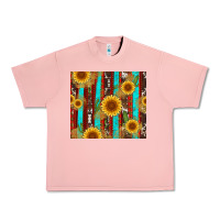 Salmon western sunflower cactus serape and cowhide Urban Heavy Tee - Artiststas
