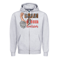 Heather Grey brain cancer warrior Zipper Hoodie - texasbilliewilder