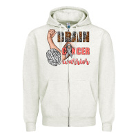 Oatmeal Heather brain cancer warrior Zipper Hoodie - texasbilliewilder