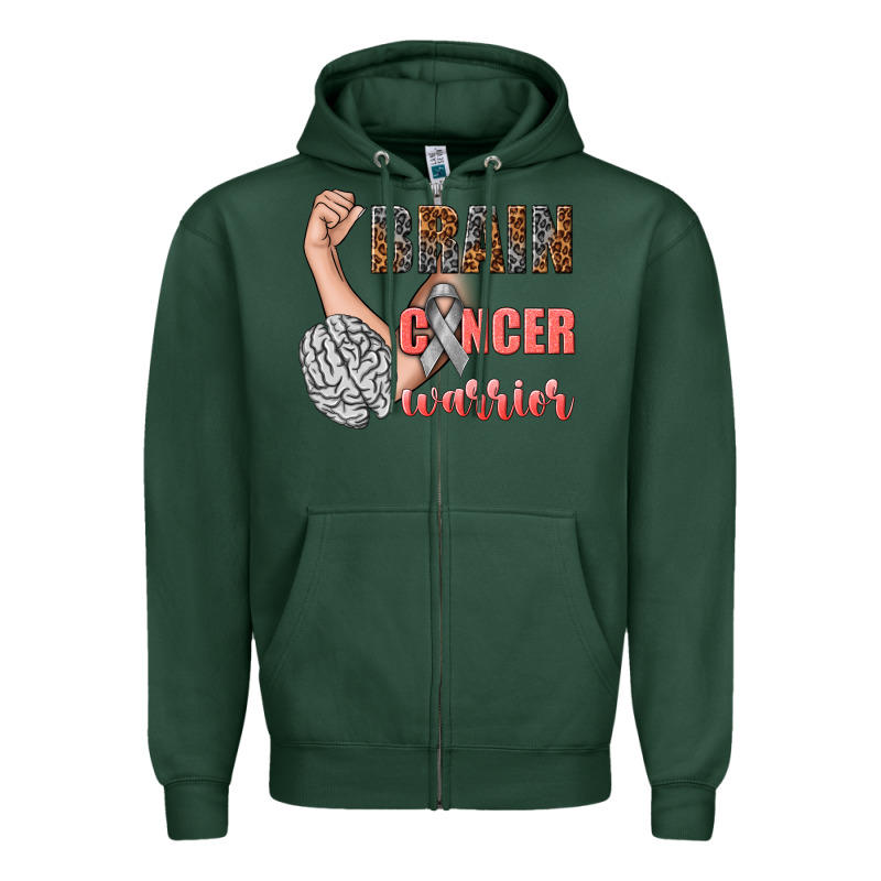 Brain Cancer Warrior Zipper Hoodie by texasbilliewilder | Teevron