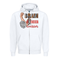 White brain cancer warrior Zipper Hoodie - texasbilliewilder