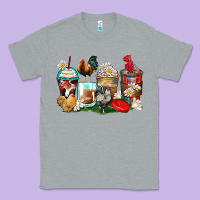 Rooster Coffee Cups Classic Tee Designed By Zillion Design Studio