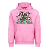 Fuchsia Pink my first christmas cow Urban Hoodie - MaliasSmallBusiness