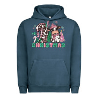 Pigment Midnight Navy my first christmas cow Urban Hoodie - MaliasSmallBusiness