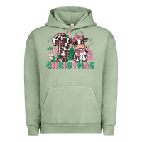 Pigment Oil Green my first christmas cow Urban Hoodie - MaliasSmallBusiness