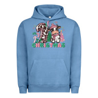 Pigment Pebble Blue my first christmas cow Urban Hoodie - MaliasSmallBusiness