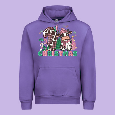 My First Christmas Cow Urban Hoodie Designed By Maliassmallbusiness