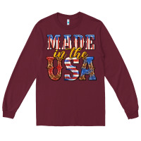 Burgundy made in the usa Long Sleeve Tee - texasbilliewilder