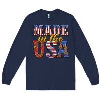 Navy made in the usa Long Sleeve Tee - texasbilliewilder