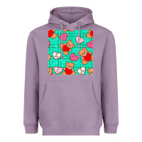Lavender valentines day teddy bears and cookies seamless pattern Heavyweight Hoodie - BundleAndBundleShop