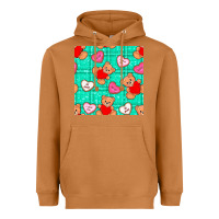 Meerkat valentines day teddy bears and cookies seamless pattern Heavyweight Hoodie - BundleAndBundleShop