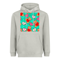 Moon Dust valentines day teddy bears and cookies seamless pattern Heavyweight Hoodie - BundleAndBundleShop