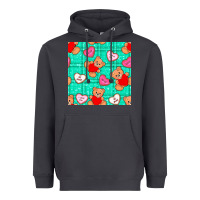 Smoke valentines day teddy bears and cookies seamless pattern Heavyweight Hoodie - BundleAndBundleShop