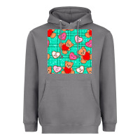 Storm valentines day teddy bears and cookies seamless pattern Heavyweight Hoodie - BundleAndBundleShop