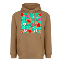 Toasted Coconut valentines day teddy bears and cookies seamless pattern Heavyweight Hoodie - BundleAndBundleShop