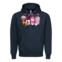 Navy volleyball coffee cups Zipper Hoodie - Zillion Design Studio