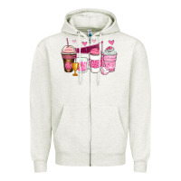Oatmeal Heather volleyball coffee cups Zipper Hoodie - Zillion Design Studio