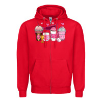 Red volleyball coffee cups Zipper Hoodie - Zillion Design Studio