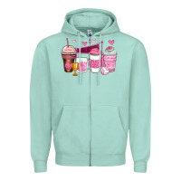 Seafoam volleyball coffee cups Zipper Hoodie - Zillion Design Studio