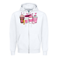 White volleyball coffee cups Zipper Hoodie - Zillion Design Studio