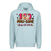 Blue Mist 100 paw some days of school Premium Hoodie - MaliasSmallBusiness
