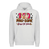 Dove Grey 100 paw some days of school Premium Hoodie - MaliasSmallBusiness