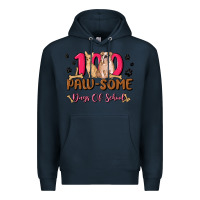 Navy 100 paw some days of school Premium Hoodie - MaliasSmallBusiness