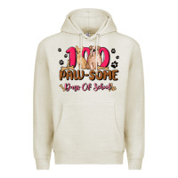 Oatmeal Heather 100 paw some days of school Premium Hoodie - MaliasSmallBusiness