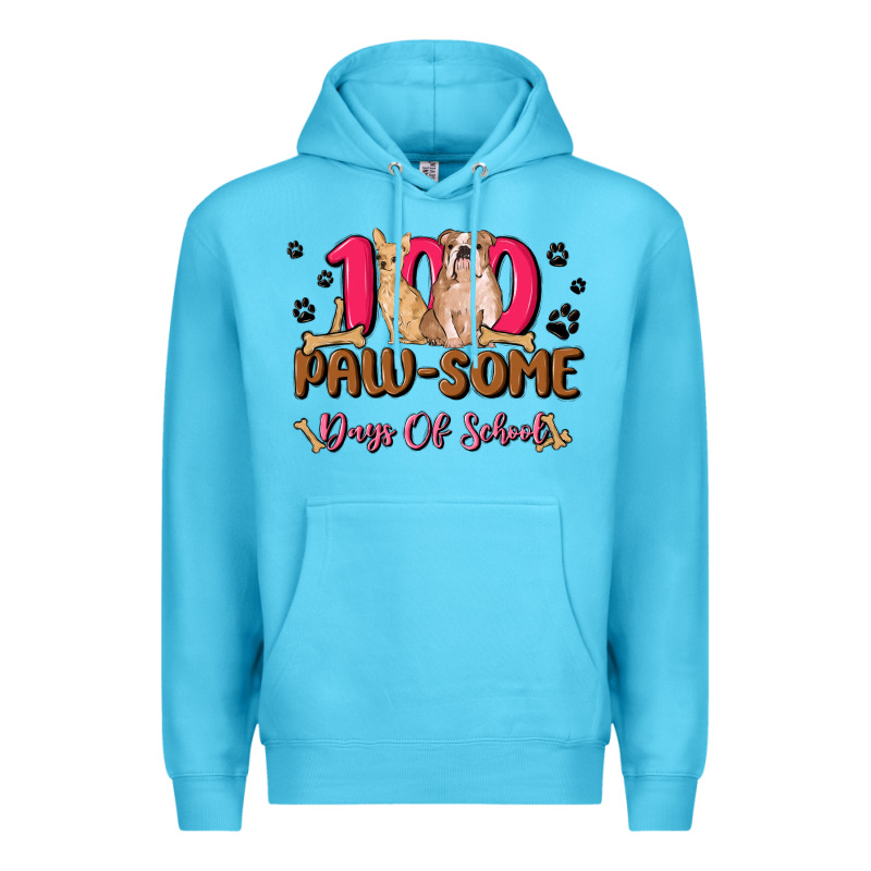 100 Paw Some Days Of School Premium Hoodie by MaliasSmallBusiness | Teevron