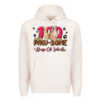 Pale Pink 100 paw some days of school Premium Hoodie - MaliasSmallBusiness