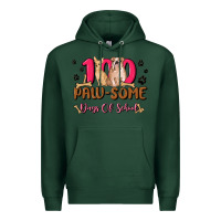 Sports Green 100 paw some days of school Premium Hoodie - MaliasSmallBusiness