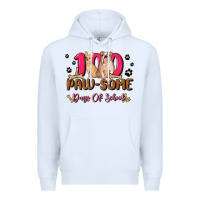White 100 paw some days of school Premium Hoodie - MaliasSmallBusiness