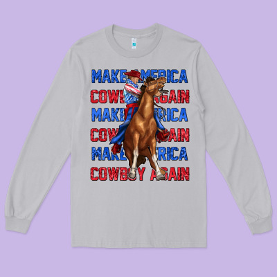 Long Sleeve Tee make america cowboy again