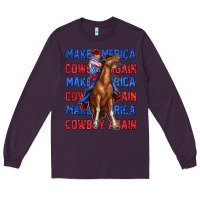 Plum make america cowboy again Long Sleeve Tee - texasbilliewilder