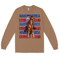 Toasted Coconut make america cowboy again Long Sleeve Tee - texasbilliewilder