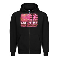 Black Back The Pink American Flag Zipper Hoodie - texasbilliewilder
