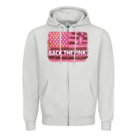 Dove Grey Back The Pink American Flag Zipper Hoodie - texasbilliewilder
