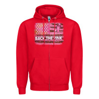 Red Back The Pink American Flag Zipper Hoodie - texasbilliewilder