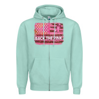 Seafoam Back The Pink American Flag Zipper Hoodie - texasbilliewilder