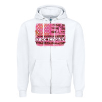 White Back The Pink American Flag Zipper Hoodie - texasbilliewilder
