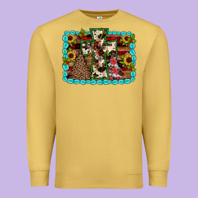 Christmas Cross Premium Sweatshirt Designed By Jahusdesignshop