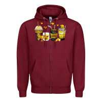 Burgundy ice hockey coffee cups Zipper Hoodie - Zillion Design Studio