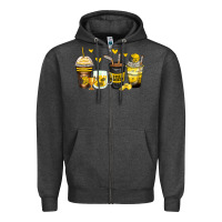 Charcoal Heather ice hockey coffee cups Zipper Hoodie - Zillion Design Studio